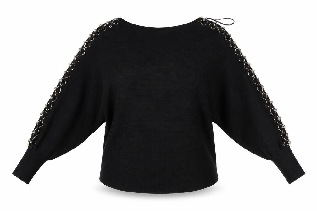 Front view of Finery women’s black jumper, size M