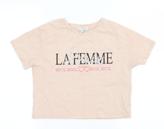 Primark Girls Beige   Basic T-Shirt Size 10-11 Years