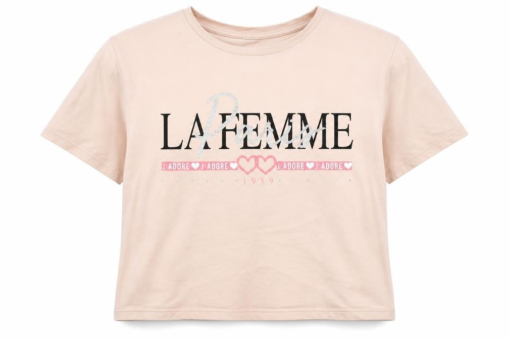 Front view of Primark girls’ beige basic t-shirt, size 10-11, years
