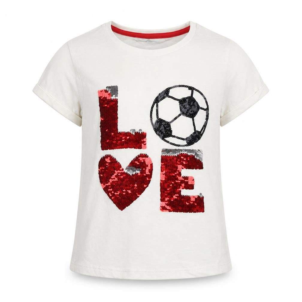 Front view of Tu girls’ white basic t-shirt, size 7, years