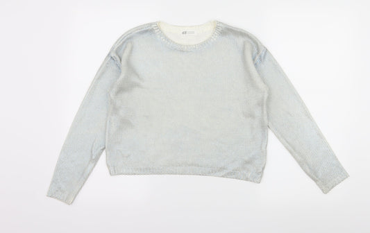 H&M Girls Blue  Knit Pullover Jumper Size 11-12 Years