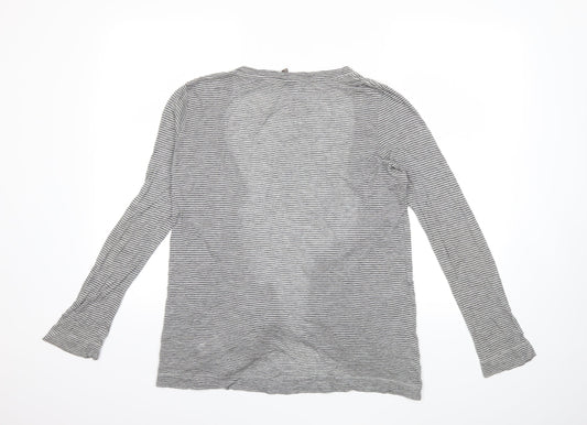 Topshop Womens Grey Striped  Cardigan Jumper Size 10