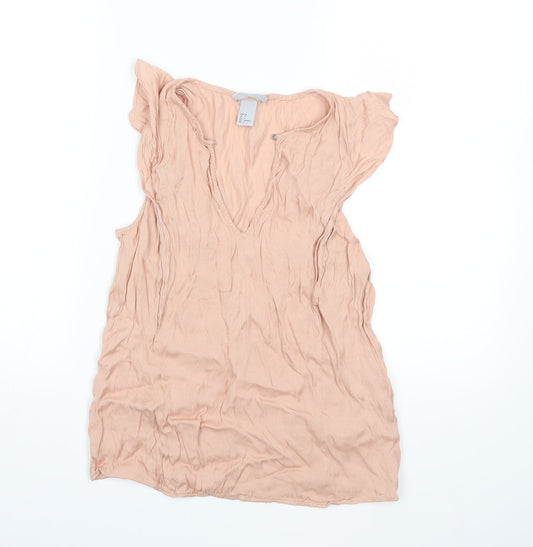 H&M Womens Pink   Basic Blouse Size 6