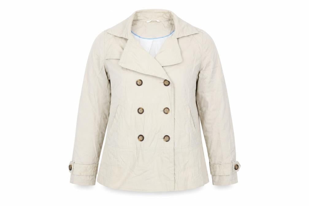 Front view of Next women’s white jacket coat, size UK 10