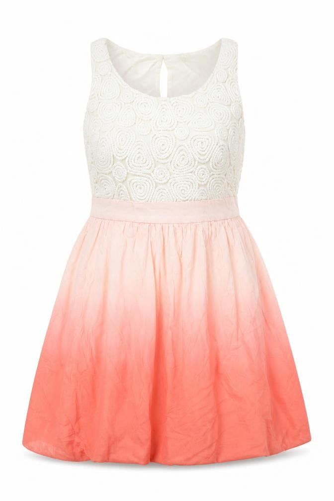 Front view of Blue Vanilla women’s pink skater dress, size UK 8