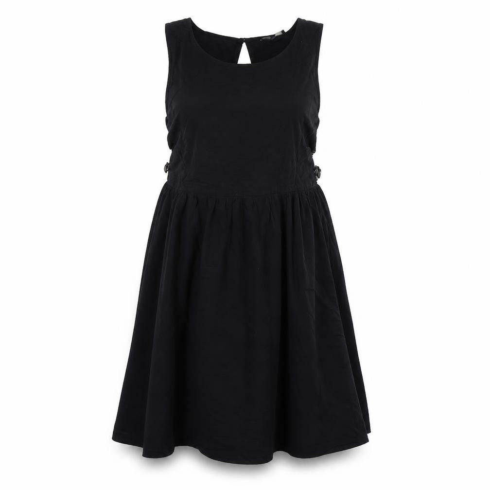 Front view of Forever 21 women’s black skater dress, size M