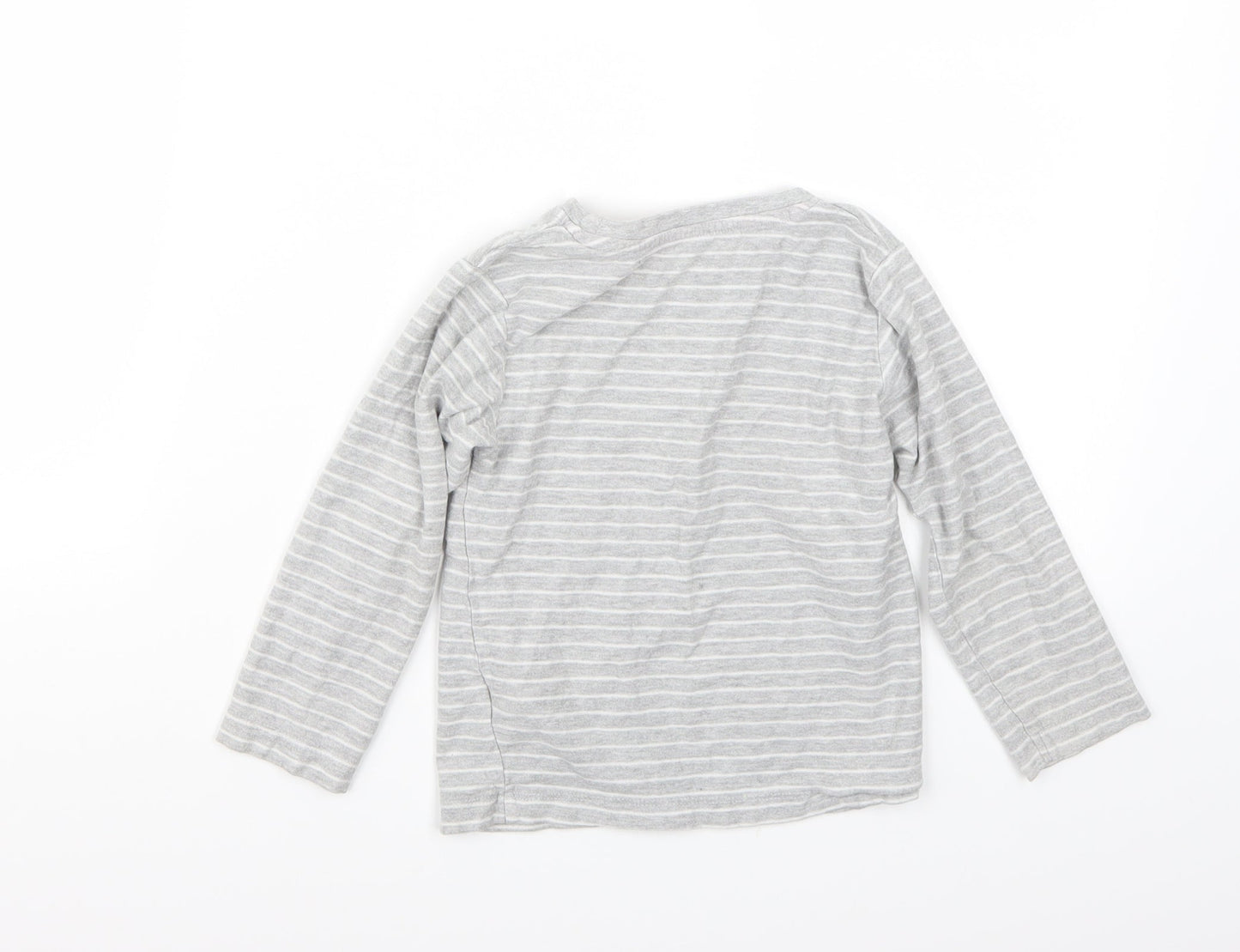 Matalan Boys Grey Striped  Basic T-Shirt Size 3 Years