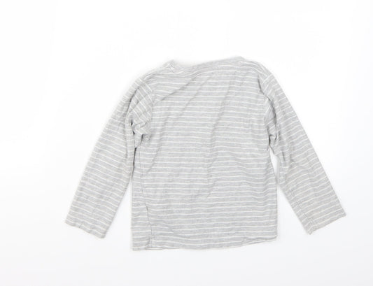 Matalan Boys Grey Striped  Basic T-Shirt Size 3 Years