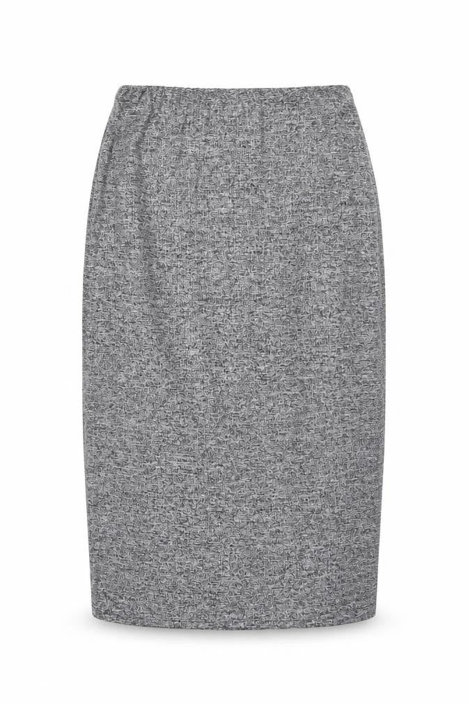 Front view of River Island women’s grey a-line skirt, size UK 8