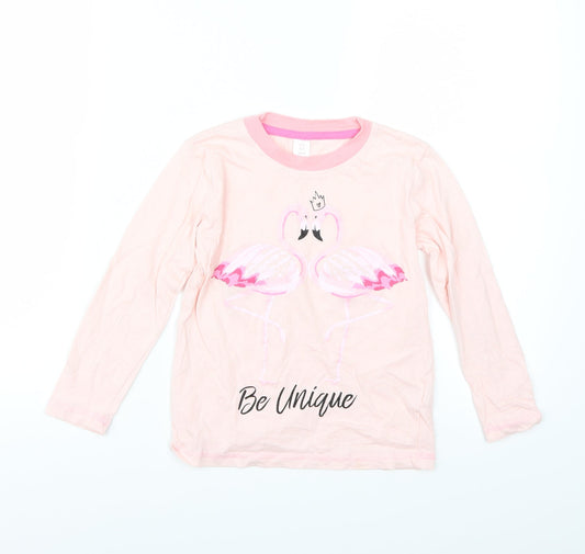 Preworn Girls Pink   Basic T-Shirt Size 6-7 Years