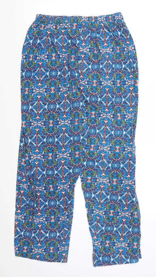 Pretty Secrets Womens Blue Geometric  Trousers  Size 16 L27 in