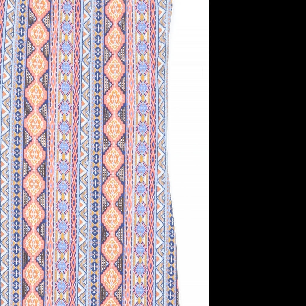 New Look Womens Blue Geometric  Tank Dress  Size 10