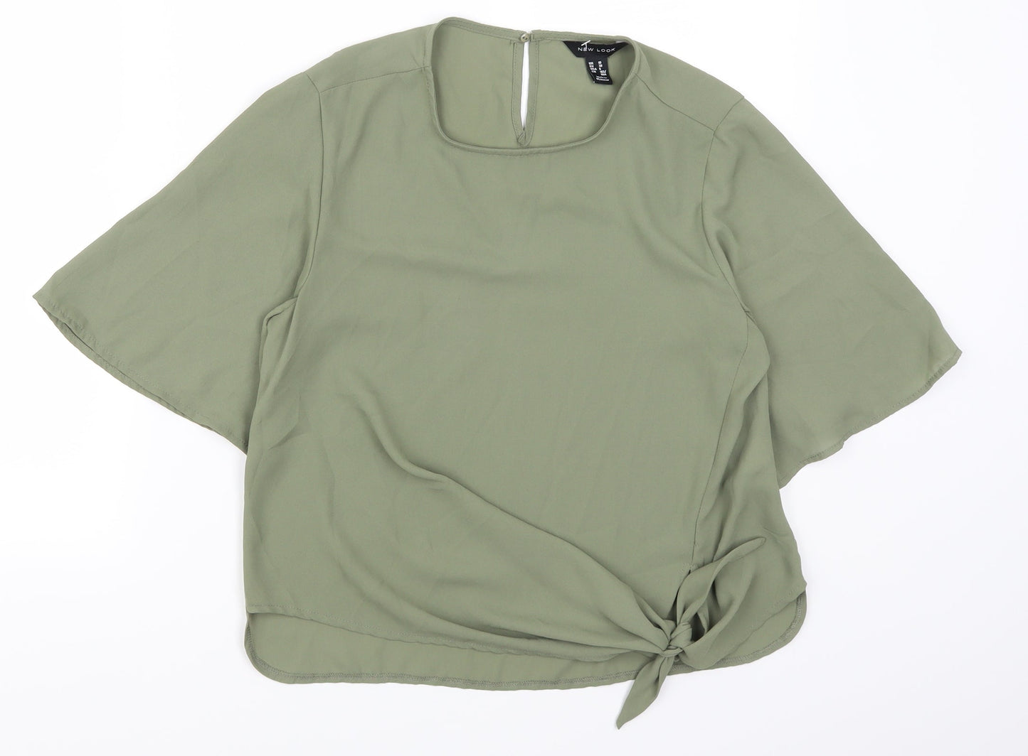 New Look Womens Green   Basic T-Shirt Size 10  - Twist Front
