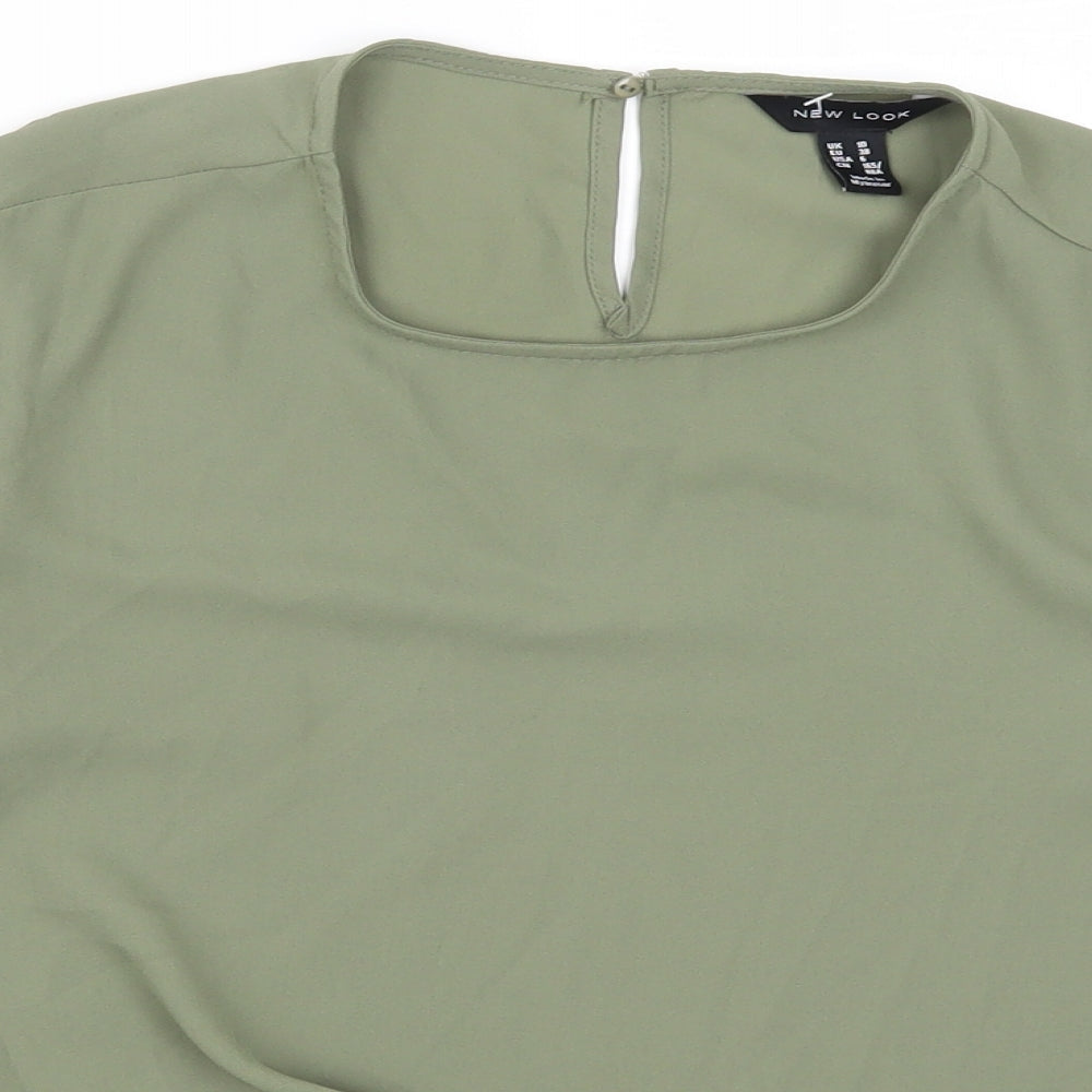 New Look Womens Green   Basic T-Shirt Size 10  - Twist Front