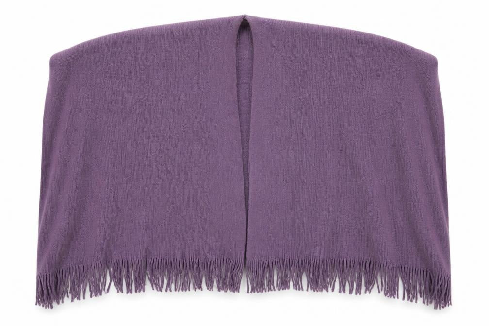 Front view of Preworn women’s purple shawl/wrap