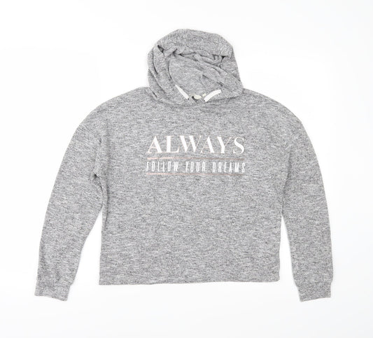 E-vie Girls Grey  Jersey Pullover Hoodie Size 11-12 Years