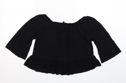 New Look Womens Black   Cropped Blouse Size 12