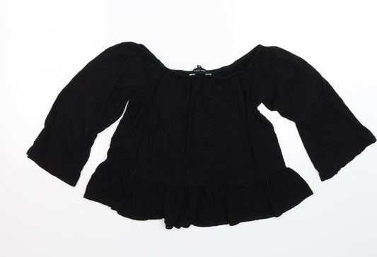 New Look Womens Black   Cropped Blouse Size 12