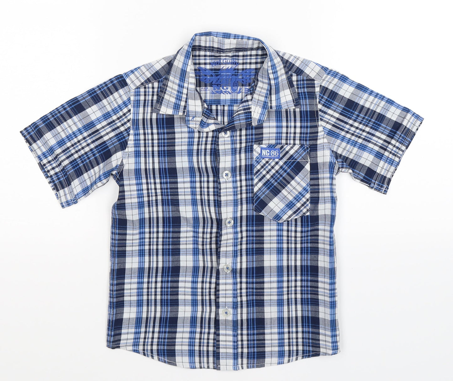 not guilty Boys Blue Check  Basic Button-Up Size 3-4 Years