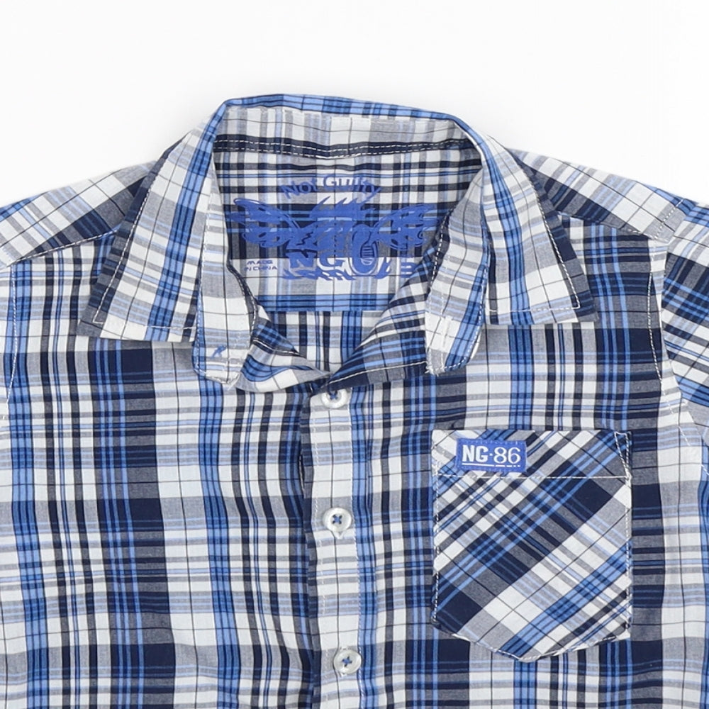 not guilty Boys Blue Check  Basic Button-Up Size 3-4 Years