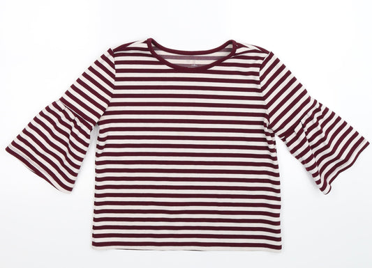 Gap Womens Red Striped  Pullover Jumper Size XS  - frill sleeve