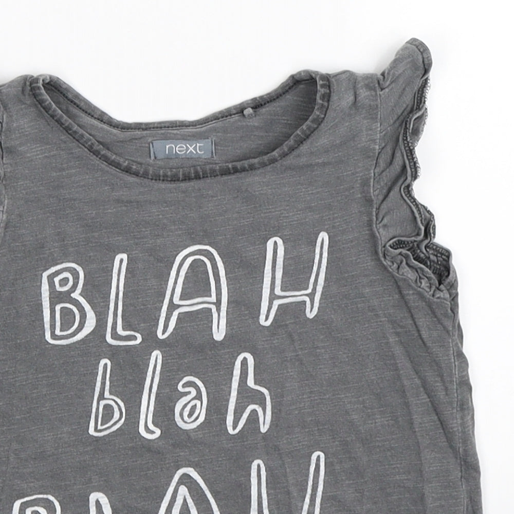 NEXT Girls Grey   Basic Tank Size 3-4 Years  - blah blah