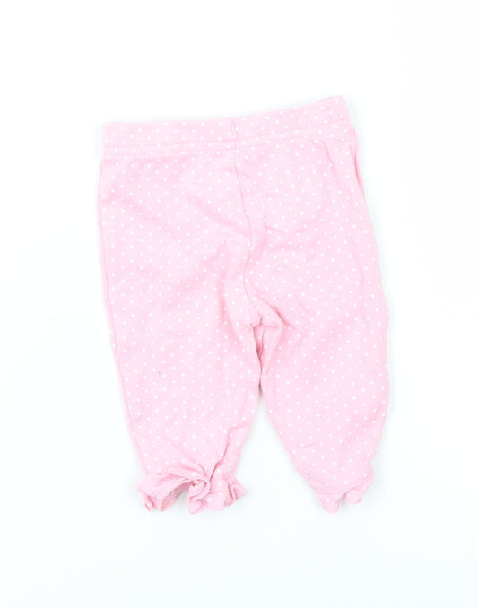 George Girls Pink Polka Dot  Jogger Leggings Size 0-3 Months