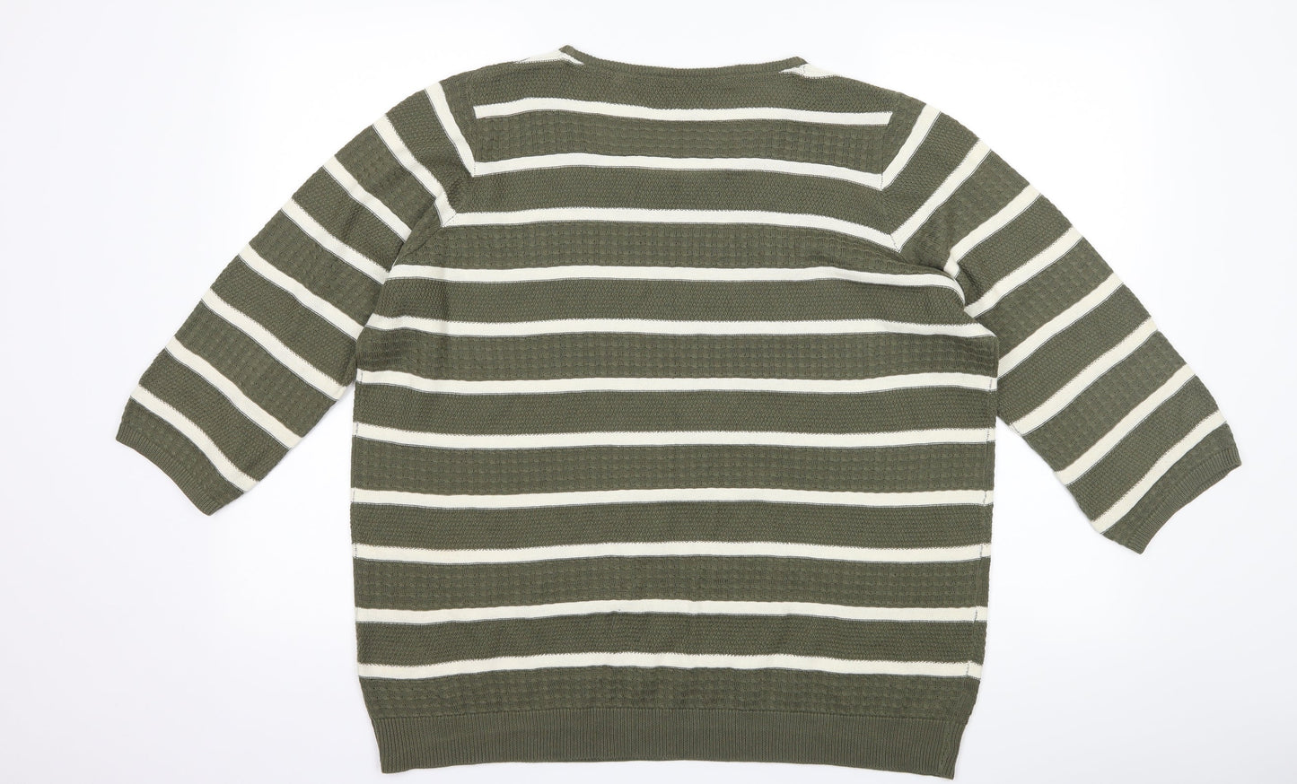 Anthology Womens Green Striped  Pullover Jumper Size 16