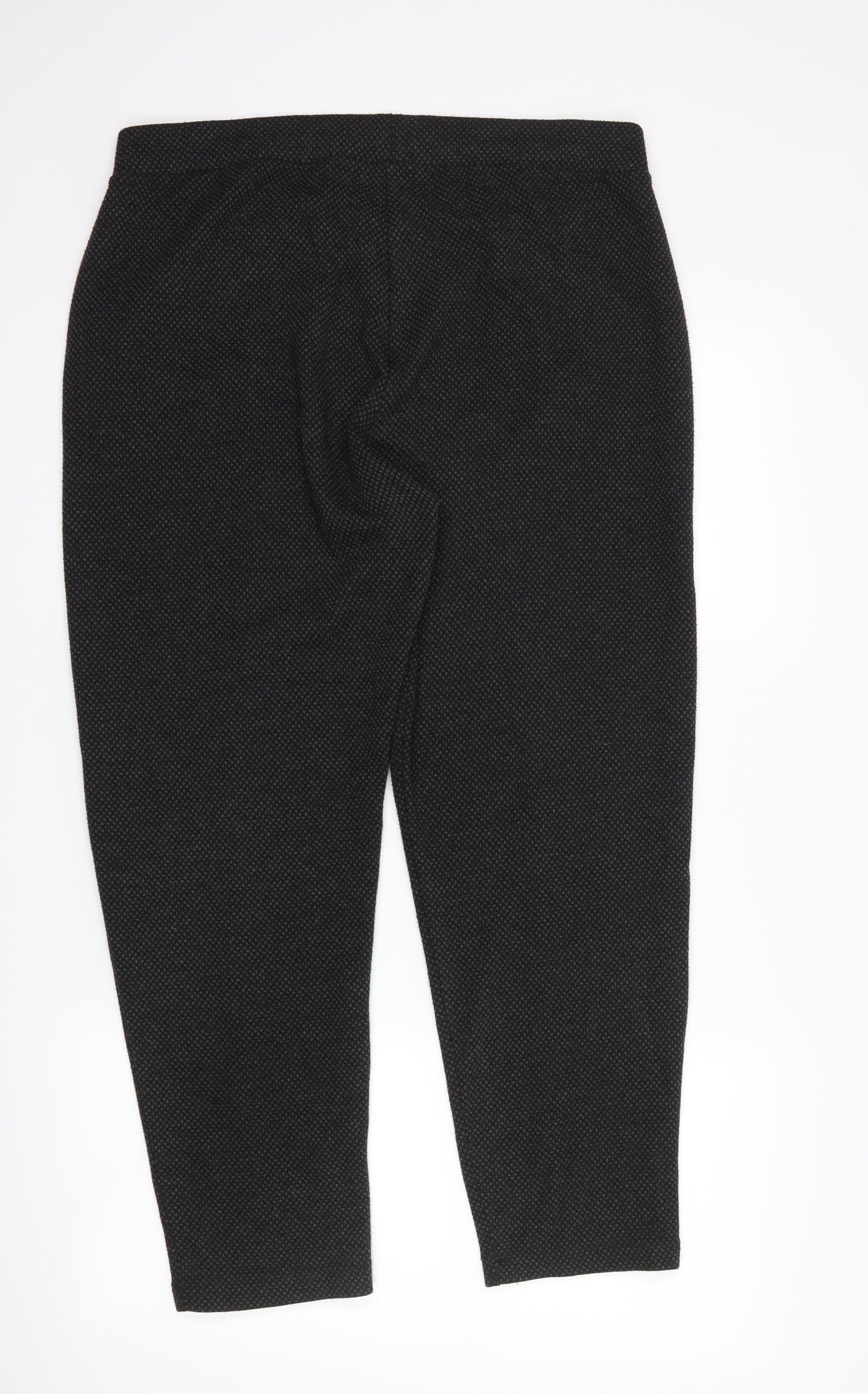 NEXT Womens Black Argyle/Diamond  Trousers  Size 16 L25 in