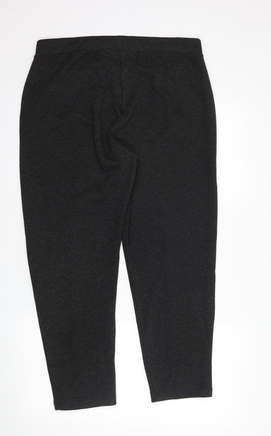 NEXT Womens Black Argyle/Diamond  Trousers  Size 16 L25 in