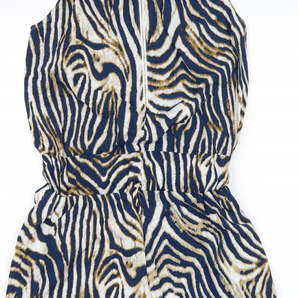 j s millenium Womens Blue Animal Print  Playsuit One-Piece Size L
