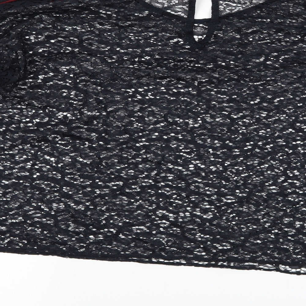 Zara Womens Blue  Lace Basic T-Shirt Size M
