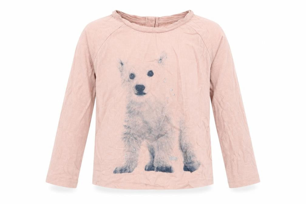 Front view of Gap girls’ pink basic t-shirt, size 3, years - bear