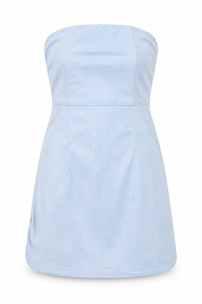 Front view of PRETTYLITTLETHING women’s blue mini, size S