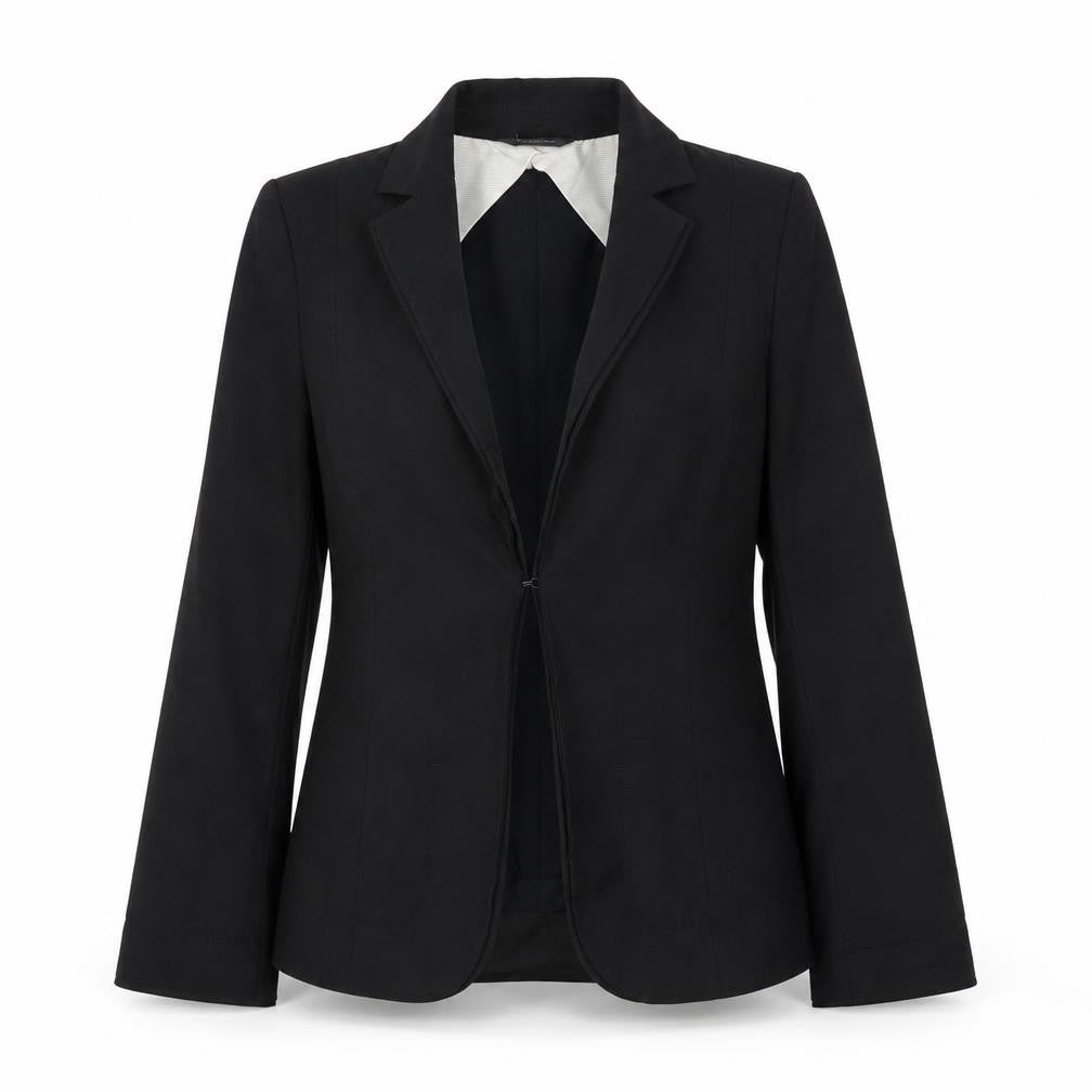 Front view of definitions women’s black jacket suit jacket, size UK 8