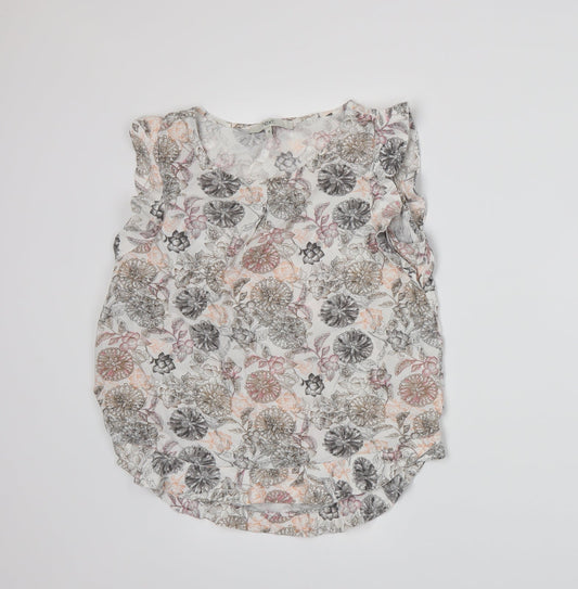 NEXT Womens White Floral  Basic Tank Size 10