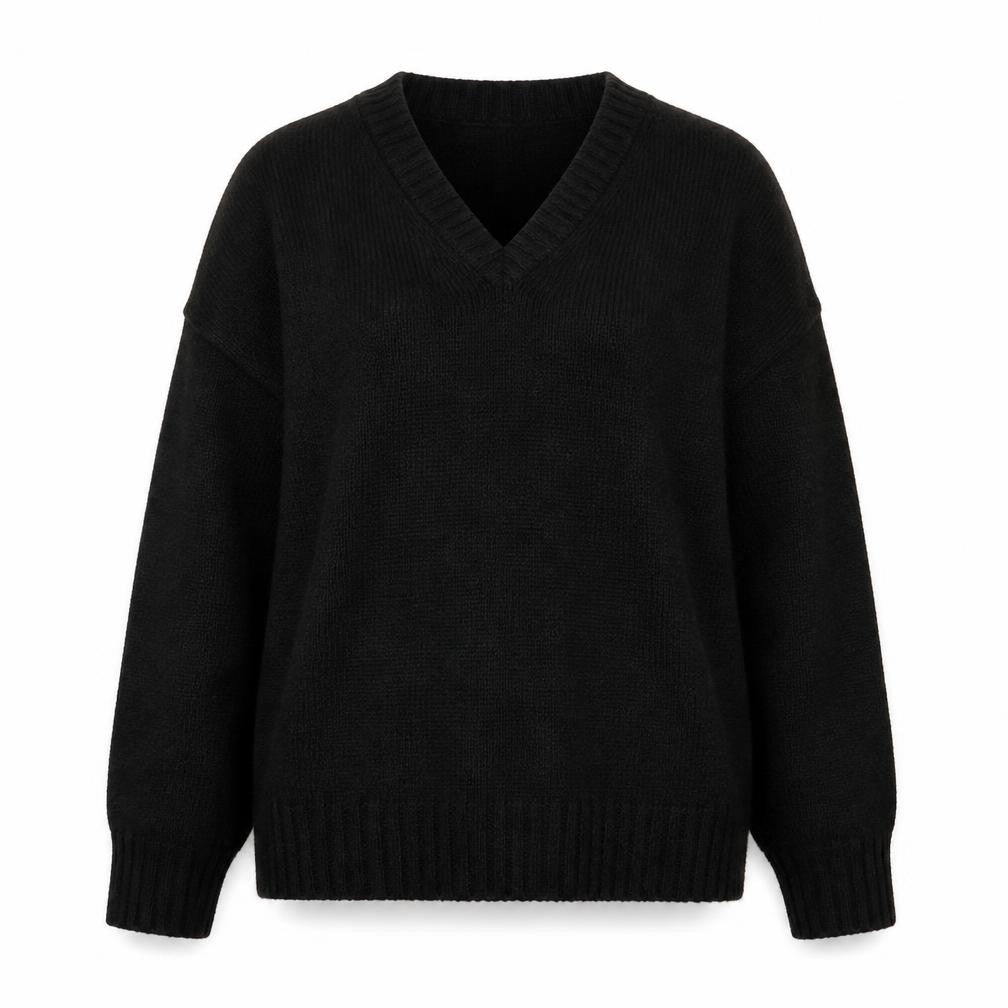 Front view of Prima women’s black knit jumper, size M