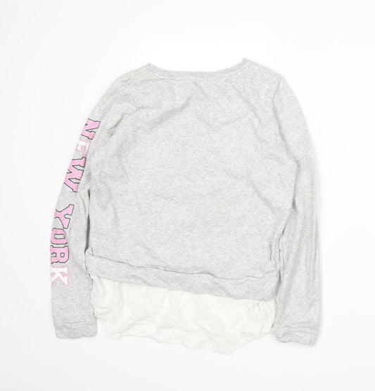 H&M Girls Grey   Pullover Sweatshirt Size 12-13 Years