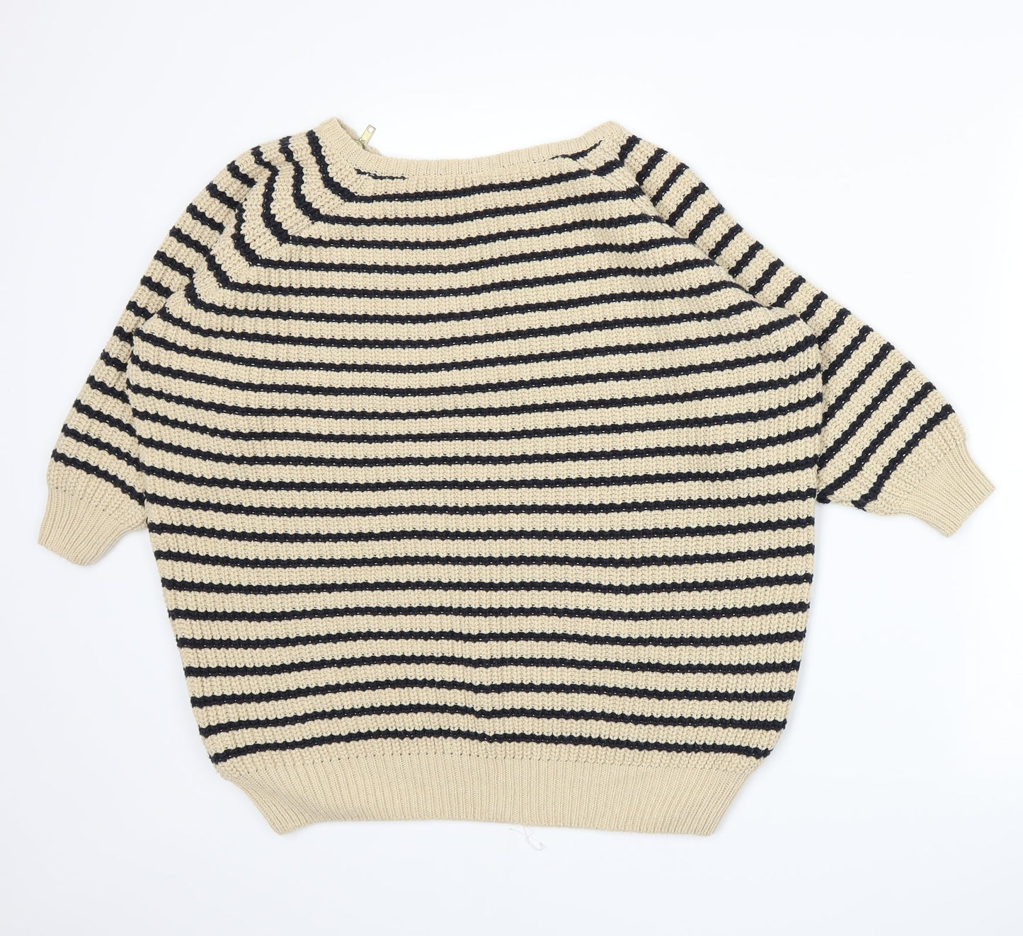 River Island Womens Beige Striped Knit Pullover Jumper Size 6