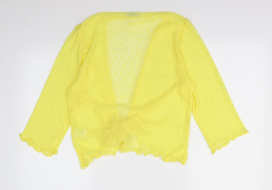 Simply Stockshop Womens Yellow   Cape Jumper Size M