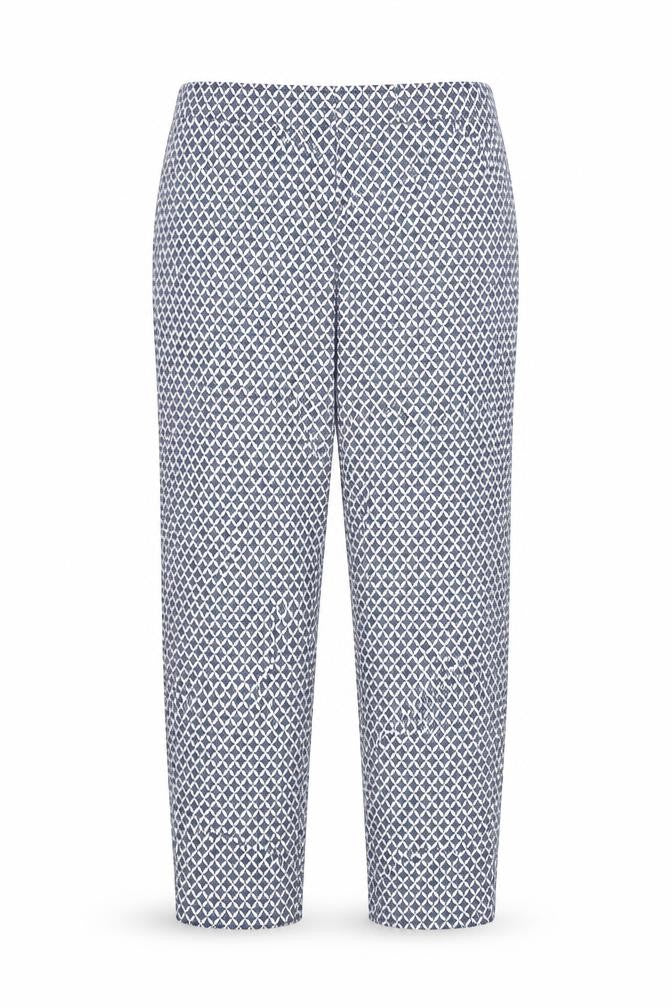 H&M Womens Blue Argyle/Diamond  Trousers  Size 12 L27 in