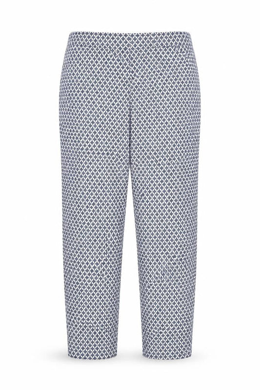 H&M Womens Blue Argyle/Diamond  Trousers  Size 12 L27 in