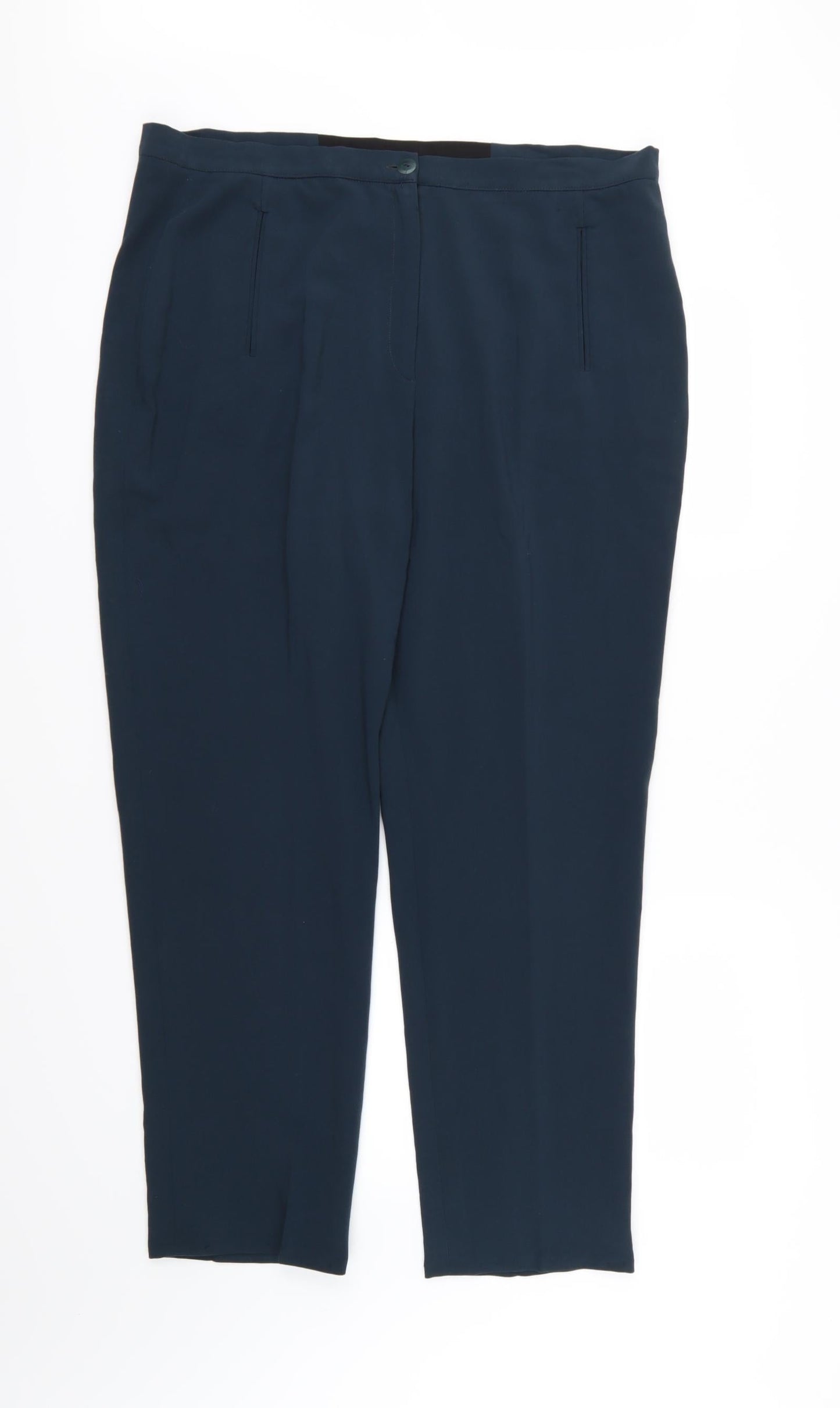 Preworn Womens Blue  Rayon Trousers  Size 38 in L28 in