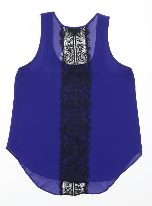 Topshop Womens Blue  Lace Basic Tank Size 8