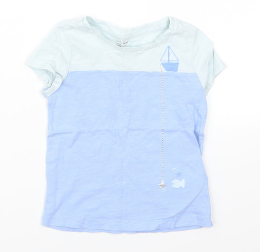 Gap Girls Blue   Basic T-Shirt Size 3 Years  - Fishing Sailboat