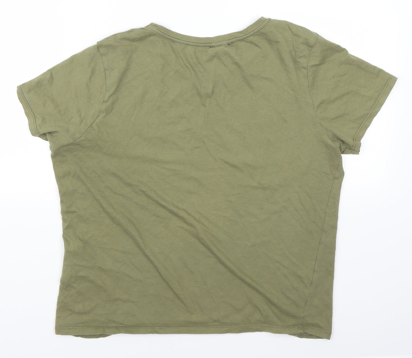 Amisu Womens Green   Basic T-Shirt Size M  - Honey