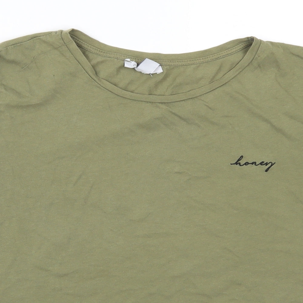 Amisu Womens Green   Basic T-Shirt Size M  - Honey