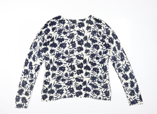 South Womens Blue Floral  Pullover Jumper Size 14