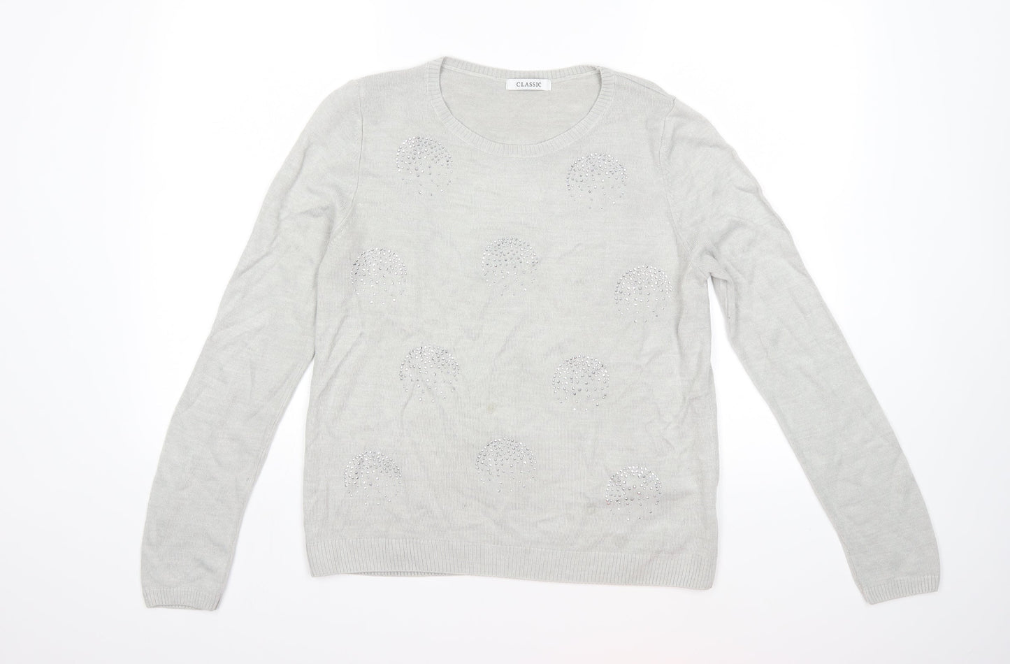 Marks and Spencer Womens Grey  Knit Pullover Jumper Size 12