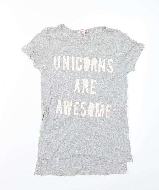 Bluezoo Girls Grey   Basic T-Shirt Size 9-10 Years
